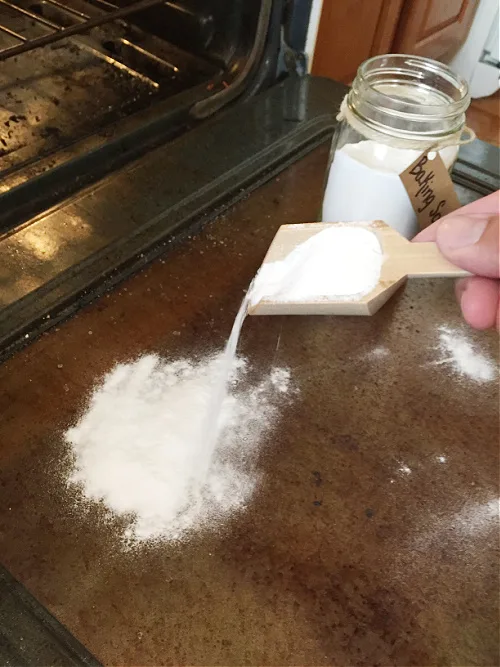 baking soda paste on oven glass