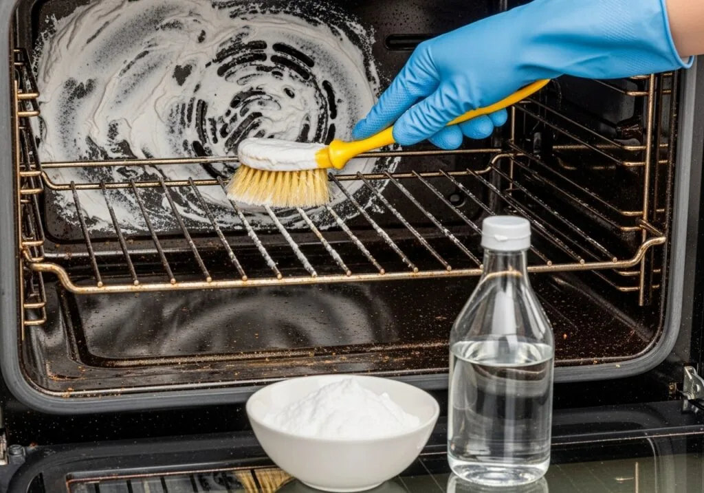 baking soda paste oven glass