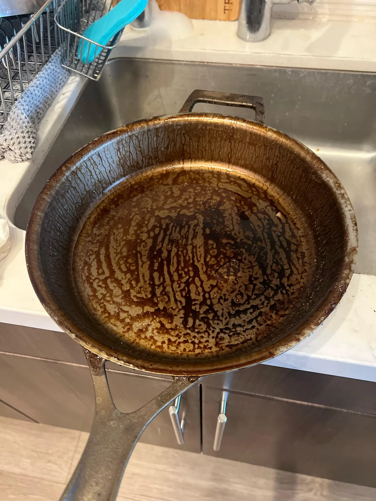 bare cast iron pan