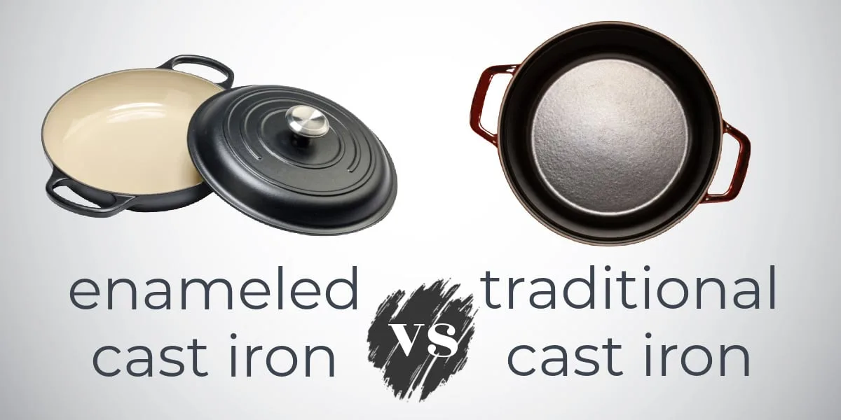 bare cast iron vs enameled cast iron grill grate