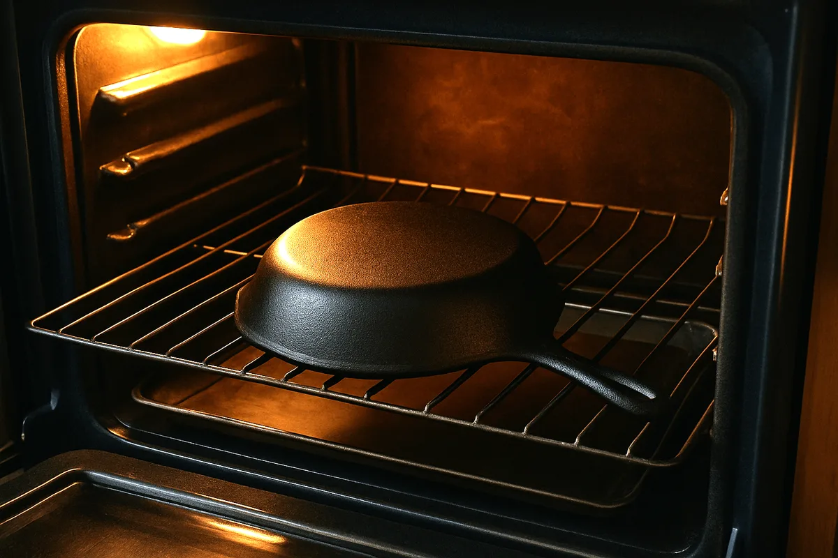 cast iron seasoning oven method