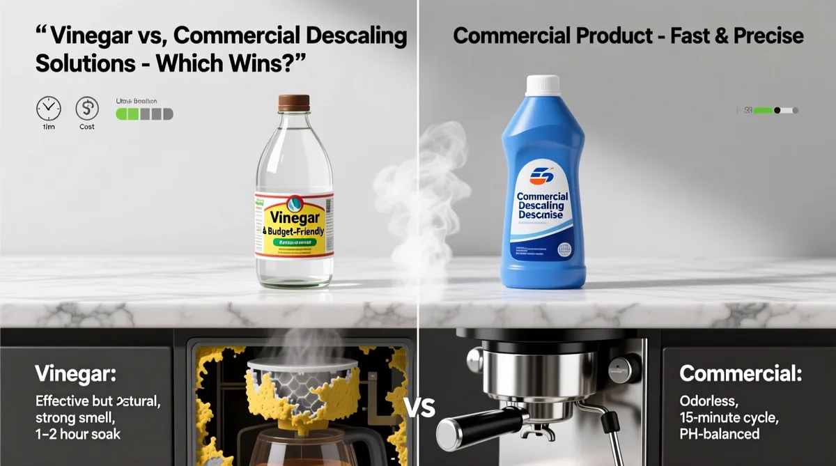 coffee maker descaling comparison vinegar vs commercial