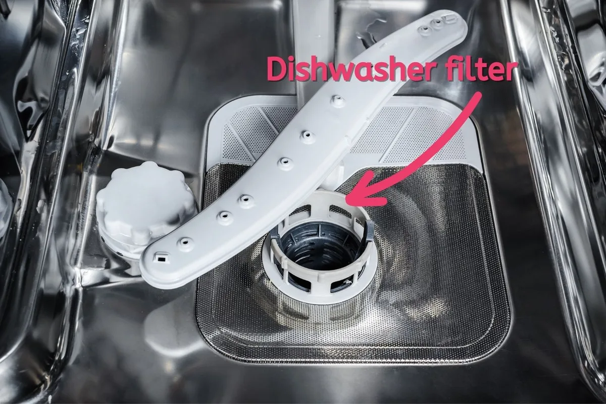 dishwasher filter cleaning steps
