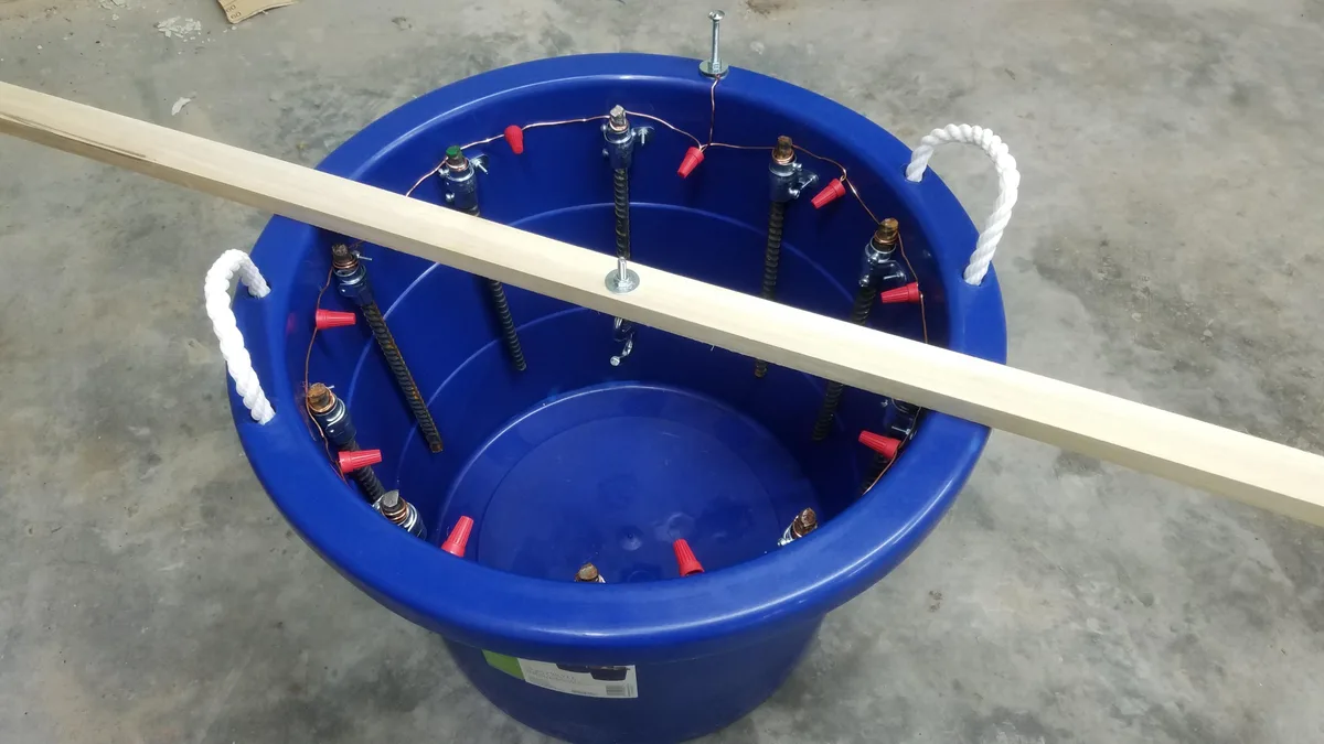 electrolysis rust removal setup