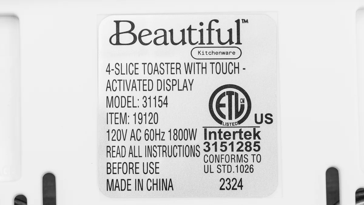 how many kw does a toaster use