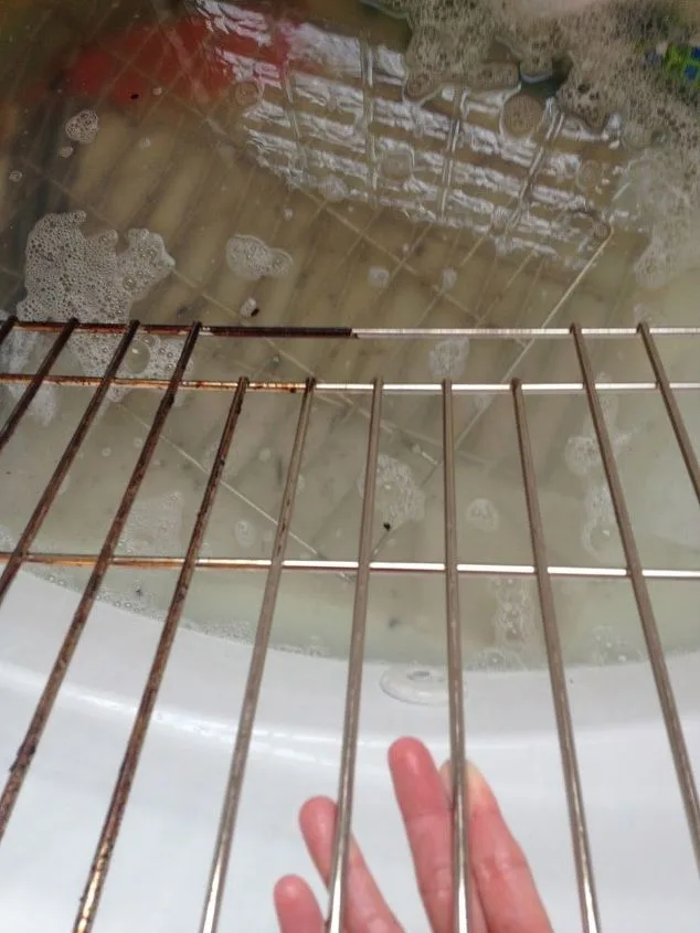 how to clean oven racks in tub