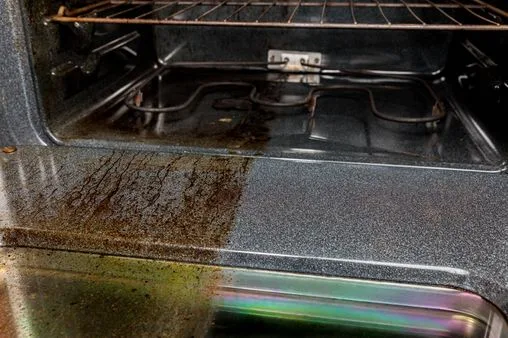 how to clean oven windows baked on grease