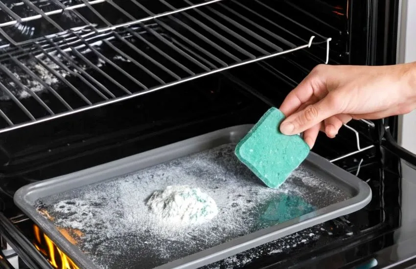 how to clean oven with dishwasher tablet without scrubbing