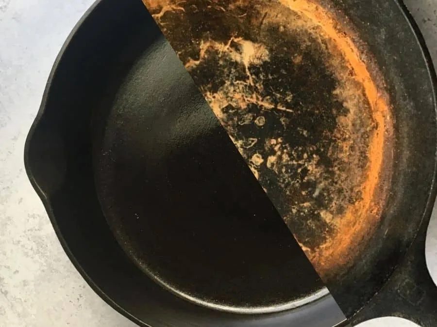 how to fix rusty cast iron skillet