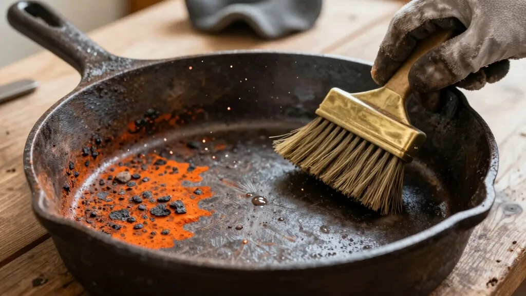 how to remove rust from cast iron griddle