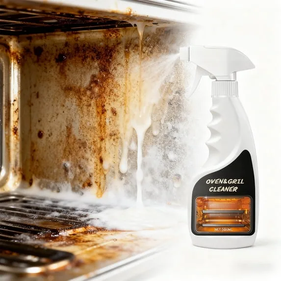 oven cleaner spray on baked grease