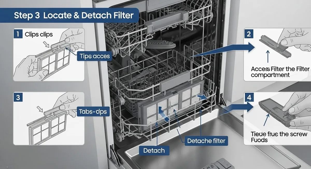 Samsung dishwasher filter removal