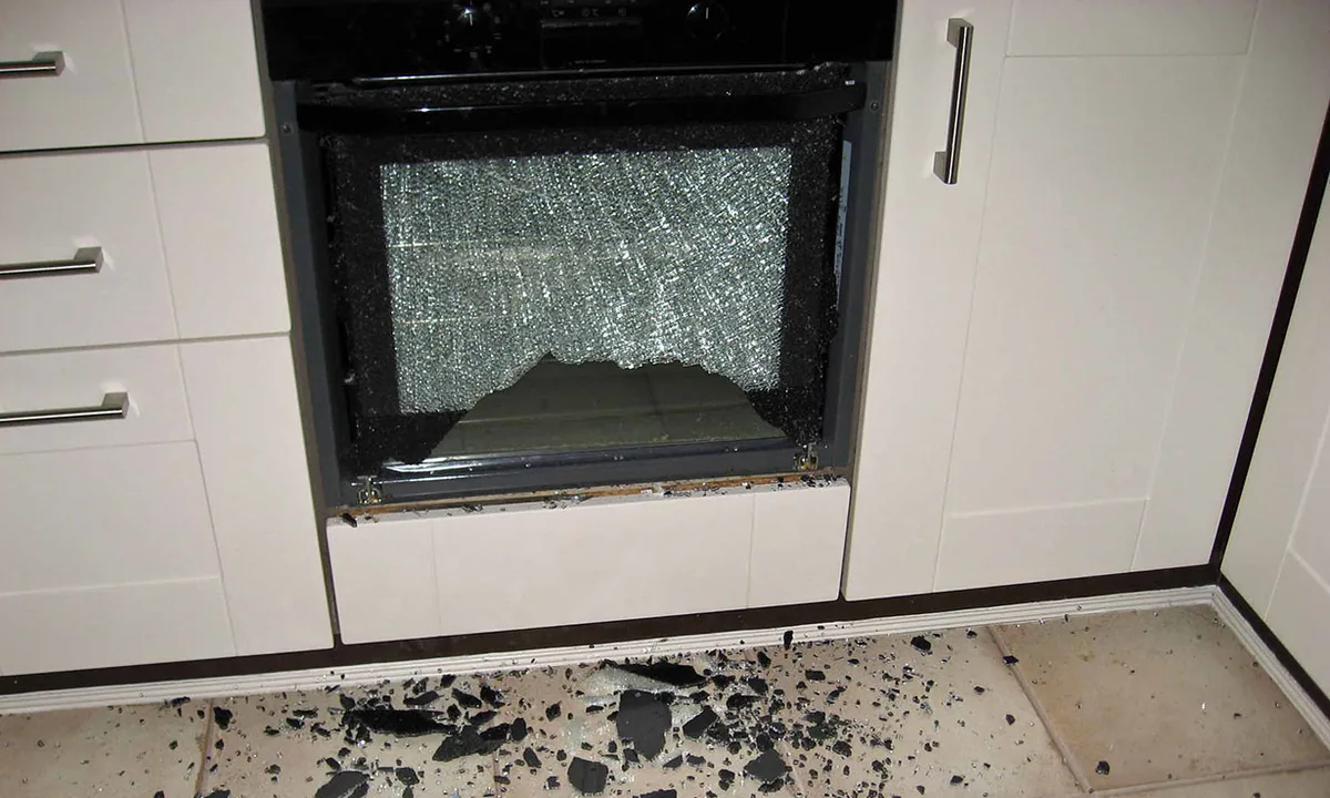 scratched oven door glass