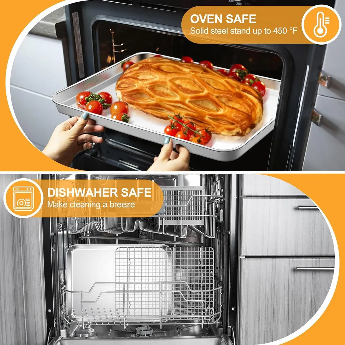 wire rack and baking sheet setup